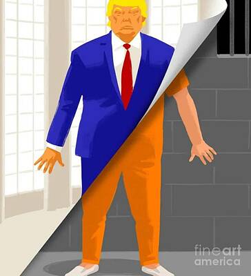 Politicians Digital Art Royalty Free Images - Trump For Prison  Royalty-Free Image by Youssef Youchaa