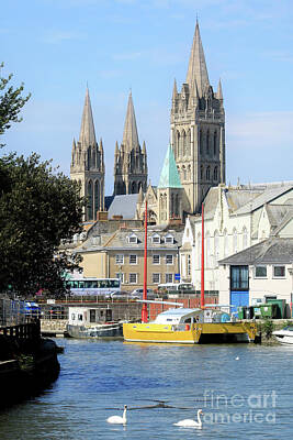 Terri Waters Royalty-Free and Rights-Managed Images - Truro Cathedral from the Truro River at Malpas by Terri Waters