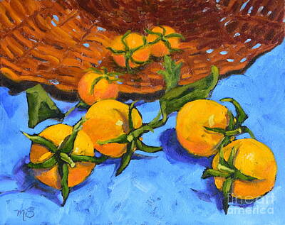 Abstract Oil Paintings Color Pattern And Texture - Tumbling Tomatoes by Mary Beth Harrison