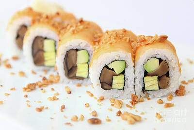 Food And Beverage Royalty-Free and Rights-Managed Images - Tuna Inside out Sushi w1 by Food for Thought