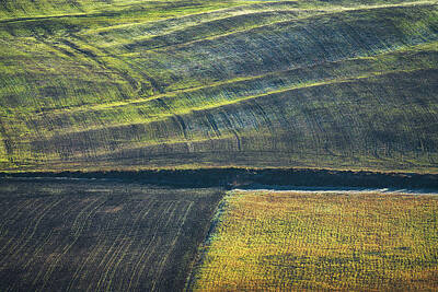 Abstract Landscape Photos - Tuscany abstract landscape, rolling hills in the morning. Italy by Stefano Orazzini