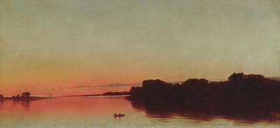 Old Masters Royalty Free Images - Twilight on the Sound, Darien, Connecticut John Frederick Kensett American 1872 Royalty-Free Image by MotionAge Designs