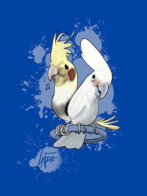 Royalty-Free and Rights-Managed Images - Two Birds by Canine Caricatures By John LaFree