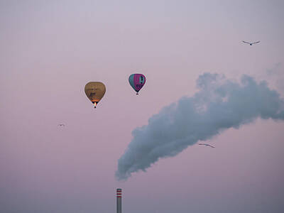 I Scream You Scream We All Scream For Ice Cream - Two hot air balloons at dawn by Sophie Millward Shoults