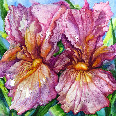 Up Up And Away - Two Irises by Patricia Allingham Carlson