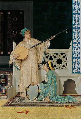 Musician Digital Art - Two Musician Girls - Osman Hamdi Bey by Samuel HUYNH
