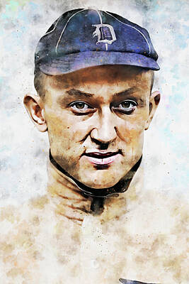 Baseball Paintings - Ty Cobb In Color by Dan Sproul