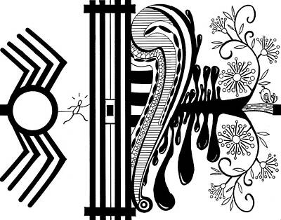 Drawings Royalty Free Images - Typography Line Art Royalty-Free Image by Kristy Mack