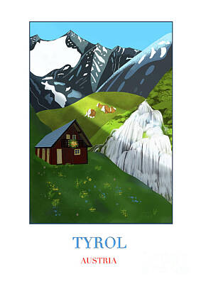 Mountain Digital Art - Tyrol Austria by Lidija Ivanek - SiLa