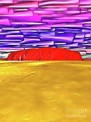 Abstract Landscape Mixed Media - Uluru  by Daniel Janda