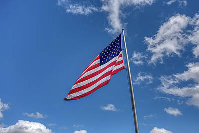 Landmarks Rights Managed Images - United States Flag - Chimney Rock North Carolina Royalty-Free Image by Steve Rich
