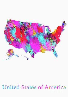 Summer Trends 18 - United States of America - 3 by Luxury Maps Wall Art Gallery