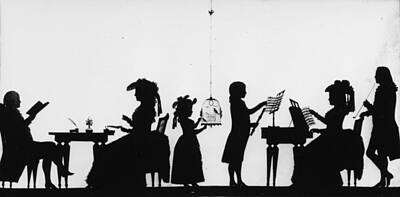 Martini Paintings - Unknown artist  Silhouette Portrait of Joan Muijsken Coenraad Muijsken Their Wives and Their Childre by Artistic Rifki