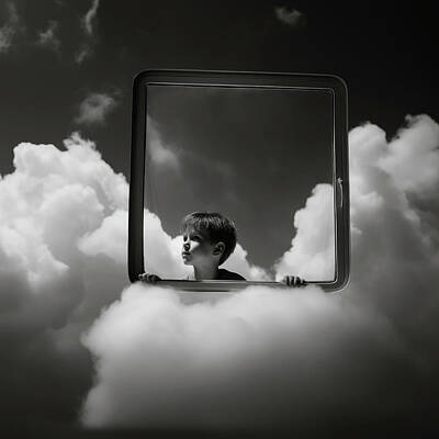 Still Life Digital Art - Up in the Clouds is His Head by YoPedro