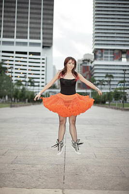 City Scenes Photos - Urban dance ballerina jumping by Felix Mizioznikov