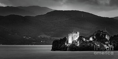 Vintage Pharmacy - Urquhart Castle in Black and White by Henk Meijer Photography