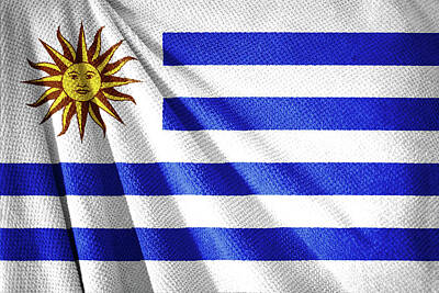 Queen - Uruguay flag on towel surface illustration  by Brch Photography