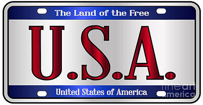 A White Christmas Cityscape - USA Land Of The Free Patriotic Number Plate by Bigalbaloo Stock