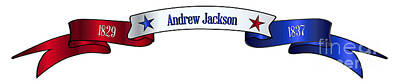 Comics Royalty Free Images - USA Red White And Blue Andrew Jackson Ribbon Banner Royalty-Free Image by Bigalbaloo Stock