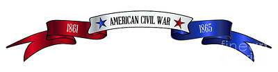 Comics Digital Art - USA Red White And Blue Civil War Ribbon Banner by Bigalbaloo Stock