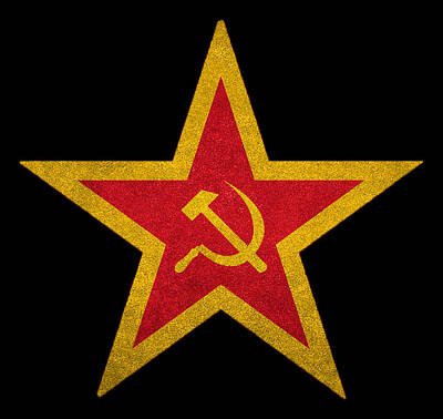 Whimsically Poetic Photographs Royalty Free Images - USSR Cold War Soviet Union Flag Communist Star Communism Russia Royalty-Free Image by Tony Rubino
