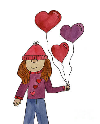 College Town - Valentines Day Girl Gnome by Lisa Neuman