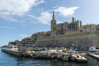 College Town - Valletta Malta Skyline from the Sliema Ferry by Georgia Mizuleva