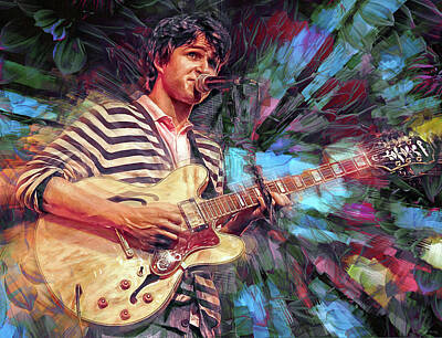 Musicians Mixed Media Rights Managed Images - Vampire Weekend Royalty-Free Image by Mal Bray