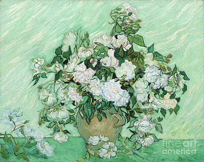 Sports Tees - Vase with Pink Roses - Van Gogh by Vincent van Gogh