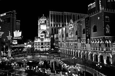 Nighttime Street Photography Rights Managed Images - Vegas Black and White Collection 33 Royalty-Free Image by Ricky Barnard