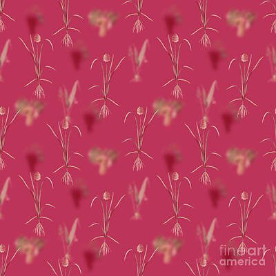 Roses Mixed Media - Veltheimia Abyssinica Botanical Seamless Pattern in Viva Magenta n.1184 by Holy Rock Design