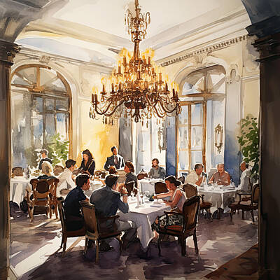Royalty-Free and Rights-Managed Images - Venetian Dining Room at the Arlington Hotel in Hot Springs, Arkansas by Lourry Legarde