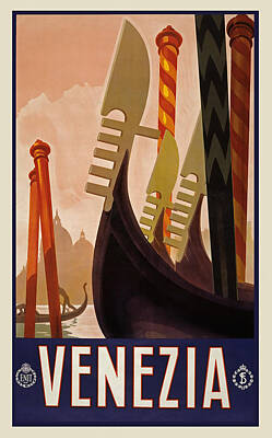 Superhero Ice Pops - Venezia Vintage Travel Poster Restored by Safran Fine Art