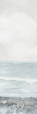 Beach Paintings - Grey Ocean Day by Toni Grote