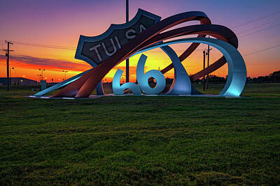 World War 2 Propaganda Posters - Vibrant Morning Light at Route 66 Rising - Tulsa Oklahoma by Gregory Ballos