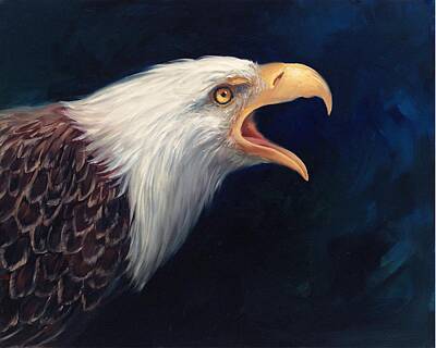 Birds Royalty Free Images - Victory Cry Eagle Royalty-Free Image by Laurie Snow Hein
