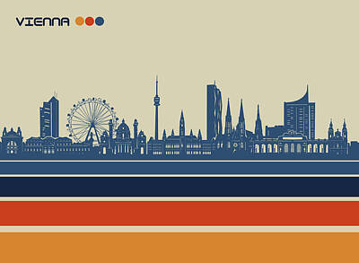 All You Need Is Love - Vienna skyline retro 2 by Bekim M