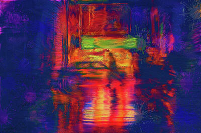 City Scenes Mixed Media - View From an Alley Abstract  by Shelli Fitzpatrick