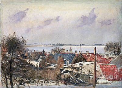 Cities Paintings - View from Roskilde towards the Fiord by Sad Hill - Bizarre Los Angeles Archive