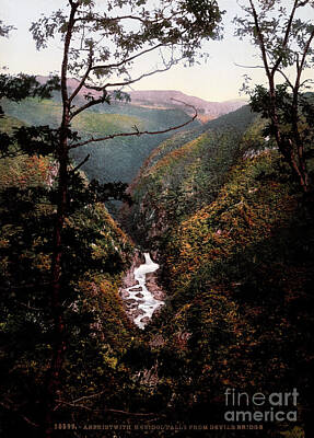 City Scenes Photos - View of River Stream from Devils Bridge - Wales by Sad Hill - Bizarre Los Angeles Archive