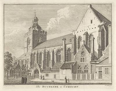 Vintage Buick - View of the Buurkerk in Utrecht, Hendrik Spilman, after Jan de Beijer by MotionAge Designs