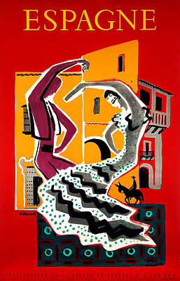 Mammals Paintings - VILLEMOT, Bernard. Espagne, 1953  by MotionAge Designs