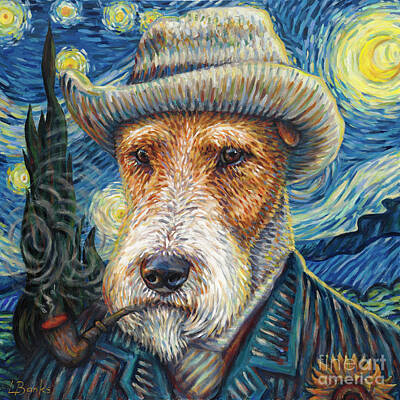 Sunflowers Paintings - Vincent Van Dog by Leigh Banks