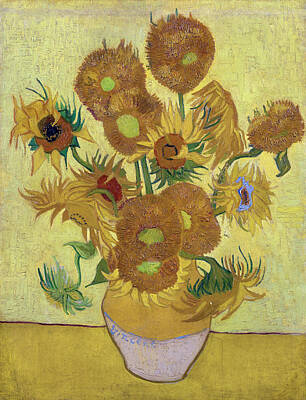 Sunflowers Paintings - Vincent van Goghs Sunflowers - Circa 1888 by Vincent Van Gogh