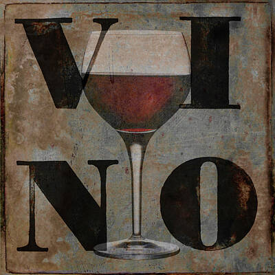 Wine Digital Art Royalty Free Images - Vino Royalty-Free Image by Brandi Fitzgerald