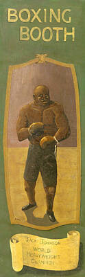 Sports Paintings - Vintage Carnival Boxing Banner by David Hinds