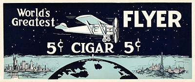 Transportation Mixed Media - Vintage Cigar Poster 1930s  by David Hinds