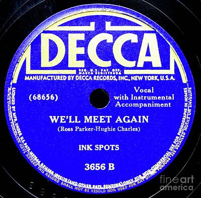 Rock And Roll Photos - Vintage Decca record label  by David Lee Thompson