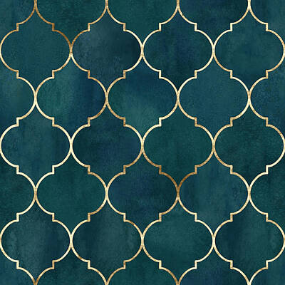 Rowing Royalty Free Images - Vintage decorative moroccan seamless pattern with gold line Royalty-Free Image by Julien