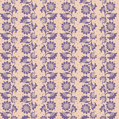 Sultry Plants Rights Managed Images - Vintage Floral Flower Pattern - Purple Royalty-Free Image by Studio Grafiikka